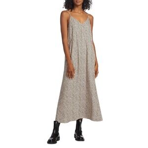 Jenni Kayne Leopard Print Maxi Slip Dress Womens Size XL Quiet Luxury V-Neck